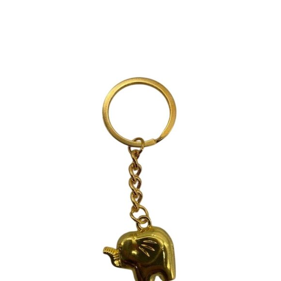 Metallic Elephant Keychain With Gold Tone Finish & Functional Compact Design - Picture 7 of 8